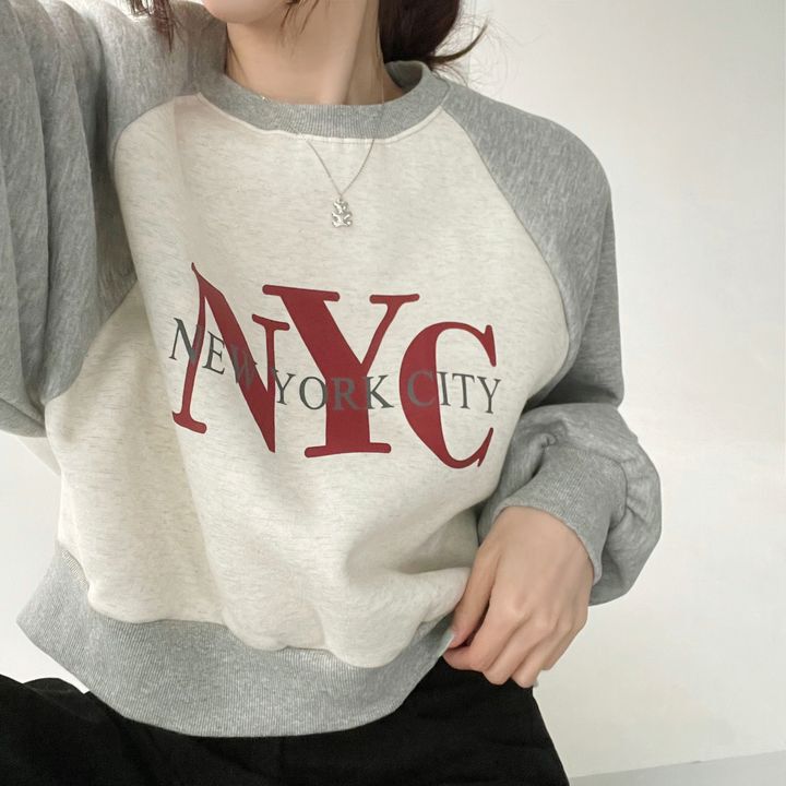 Women's Sweater Stitching Short 2021 New Korean Niche Women's Loose Autumn and Winter Thickened Fleece-Lined Top