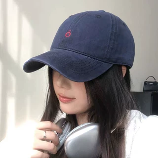 新款张婧仪藏青色棒球帽女宽帽檐大脸显脸小鸭舌帽大头围遮阳帽子