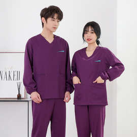 弹力速干洗手衣女短袖纯棉涤棉口腔美容医生手术室刷手衣工作服男