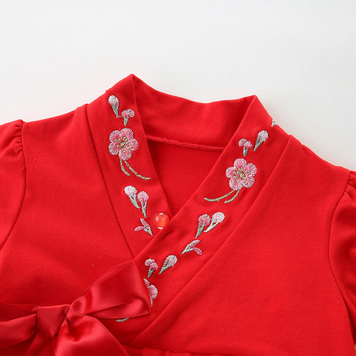 idea baby girl summer jumpsuit newborn festive full moon triangle bag fart dress hanfu 2215