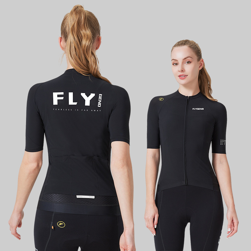 Ropa de ciclismo de carretera de mujeres de manga corta de verano ligera y delgada de color sólido sudor delgada y delgada camisa de ciclismo de mujer
