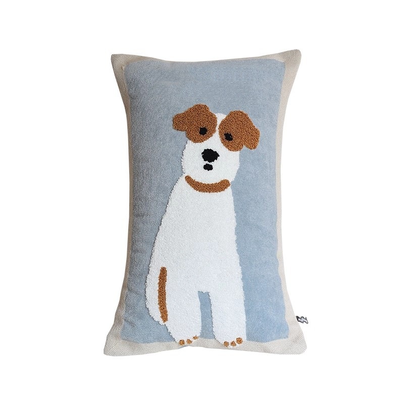 Un estilo medieval nórdico pequeño hermoso animal nocturno gato toalla de industria pesada bordada bordada desmontable almohada de cintura almohada