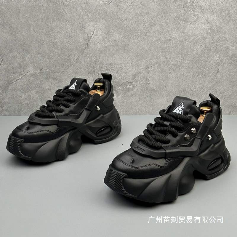 Men's Shoes 2025 Spring and Autumn New Thick-Soled Height-Increasing Korean Versatile Sports Shoes Niche Dad Shoes