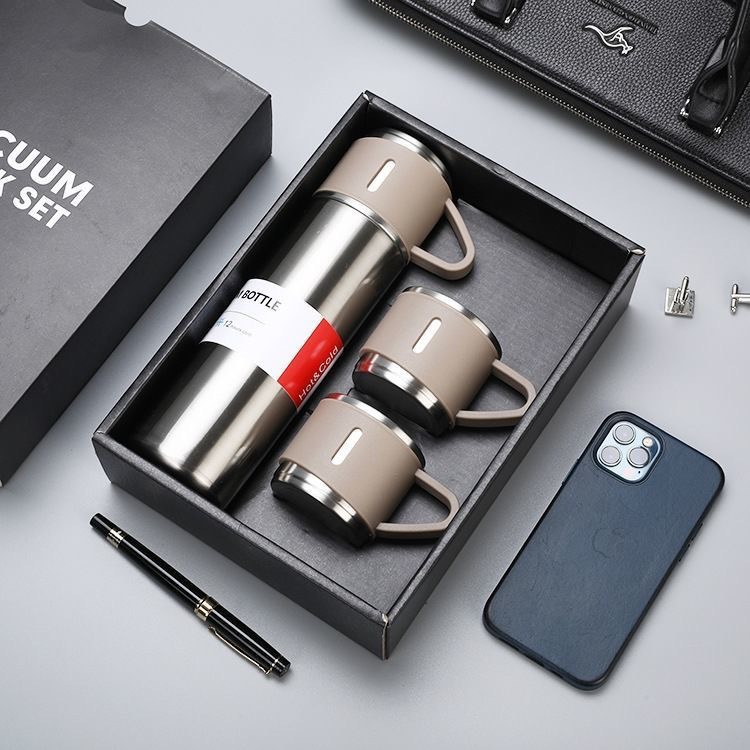 Taza termo Juego de una taza y tres cubiertas Taza de agua caliente de comercio exterior Regalo de empresa a granel Taza publicitaria de la empresa Logotipo personalizado image 11
