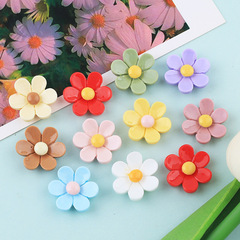 Bright six-petal flower fresh diy cream glue mobile phone case refrigerator sticker headband hairpin jewelry resin accessories wholesale