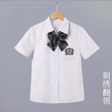 JK制服衬衫白色刺绣上衣日系可爱学院风新款长袖短袖韩版夏季衬衣