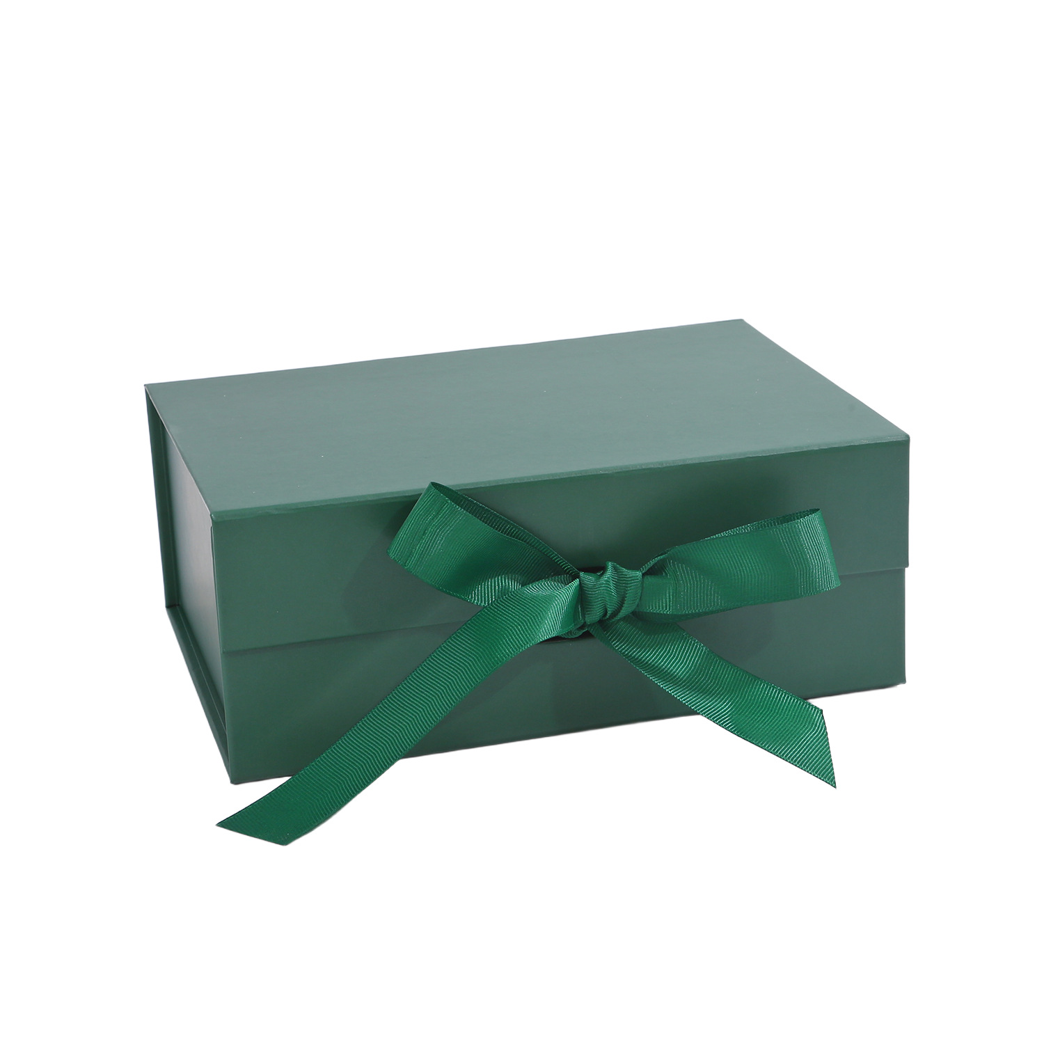 Caja plegable con cinta verde oscuro; 22*16*8,8 cm