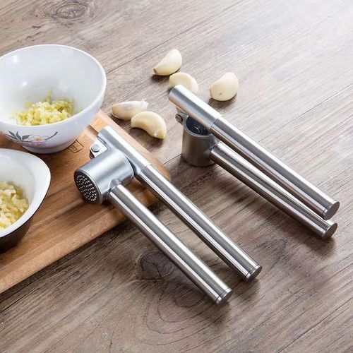 Stainless steel extended garlic squeezer, garlic peeler, garlic clamp, garlic press, garlic press, household zinc alloy garlic press