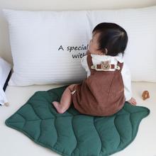 ins韩国绗缝新生儿坐垫宝宝游戏爬爬垫子纯棉透气树叶可手洗毯子