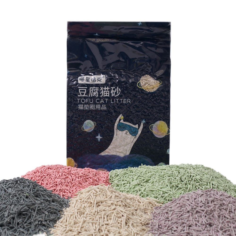 Meow Star Jieke Tofu Arena para gatos Grupo de té verde Arena para gatos con bajo contenido de polvo Arena para gatos con bajo contenido de polvo original Una pieza de arena para gatos con bajo contenido de polvo