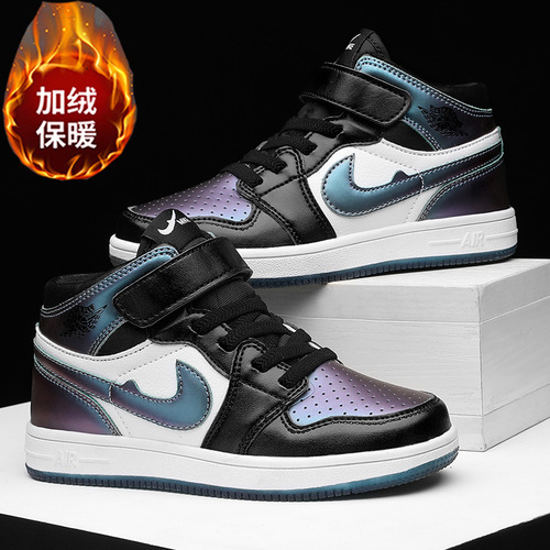 AJ children's cotton shoes boys winter plus velvet thickening  new Northeast large cotton big children's warm high-top sports shoes