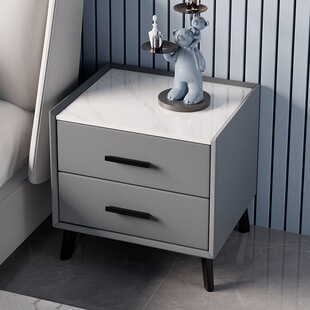 Light Luxury Bedside Table New Solid Wood Simple Modern Household Bedroom Mini Rock Board Storage Cabinet Wholesale