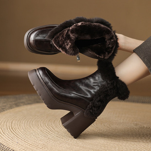 10cm���߸��ָ���װٴ�ѩ��ѥŮ��ˮ̨�������ë�Ӻ�ů����ѥ