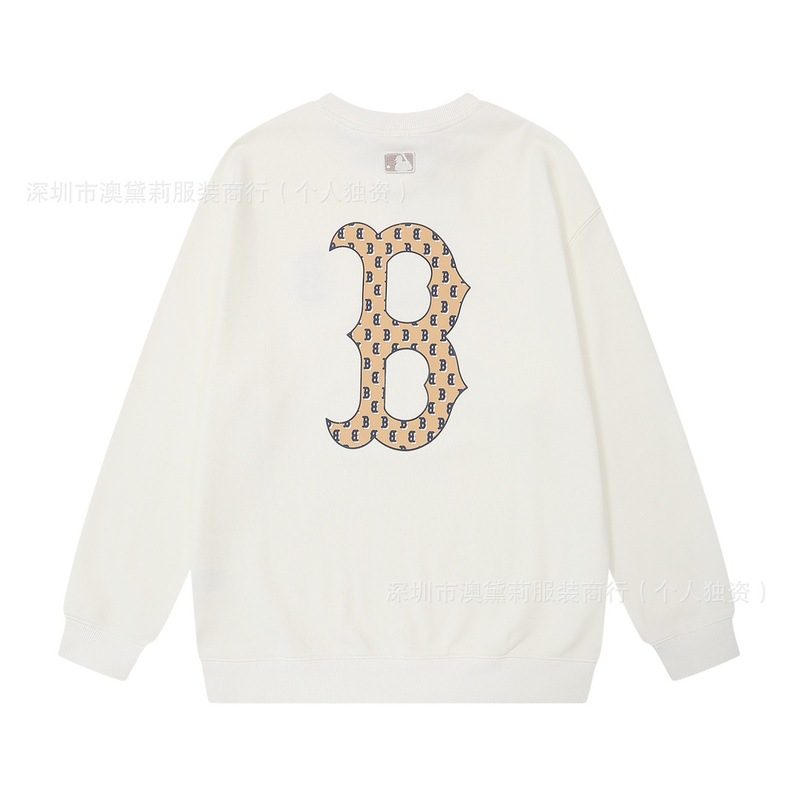 潮牌MLB男女情侣款卫衣老花系列大logo运动休闲秋冬毛圈圆领卫衣|undefined