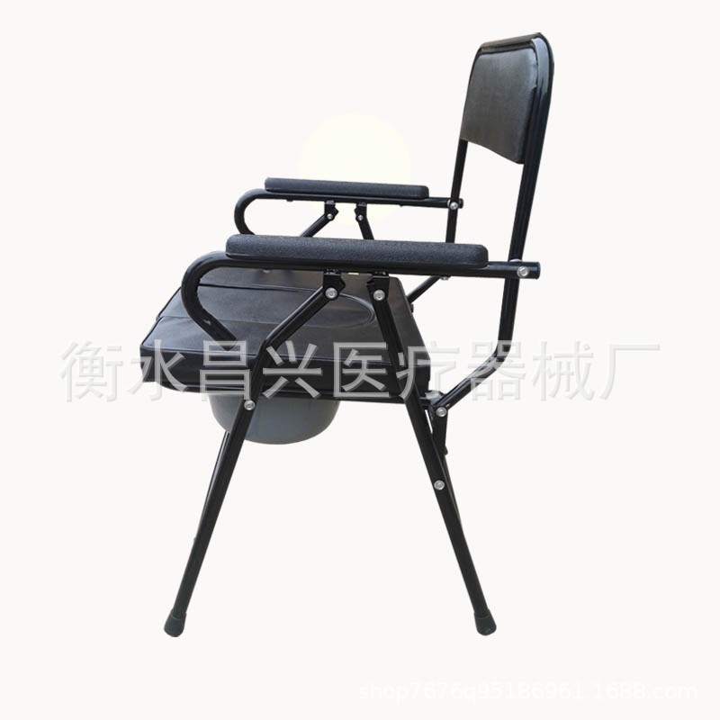 Fábrica engrosada tubo de acero Silla de inodoro plegable anciana Silla de inodoro rehabilitación materna paciente aseo Silla de inodoro