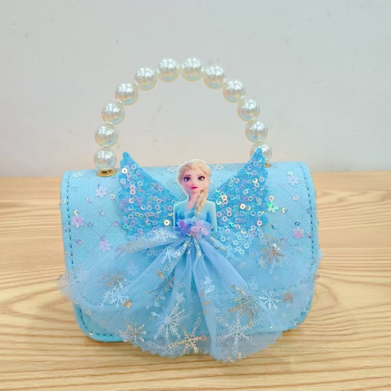 2024 nuevo estilo malla arco bolso para niños pequeño fragancia moda perla monedero princesa diagonal bolso