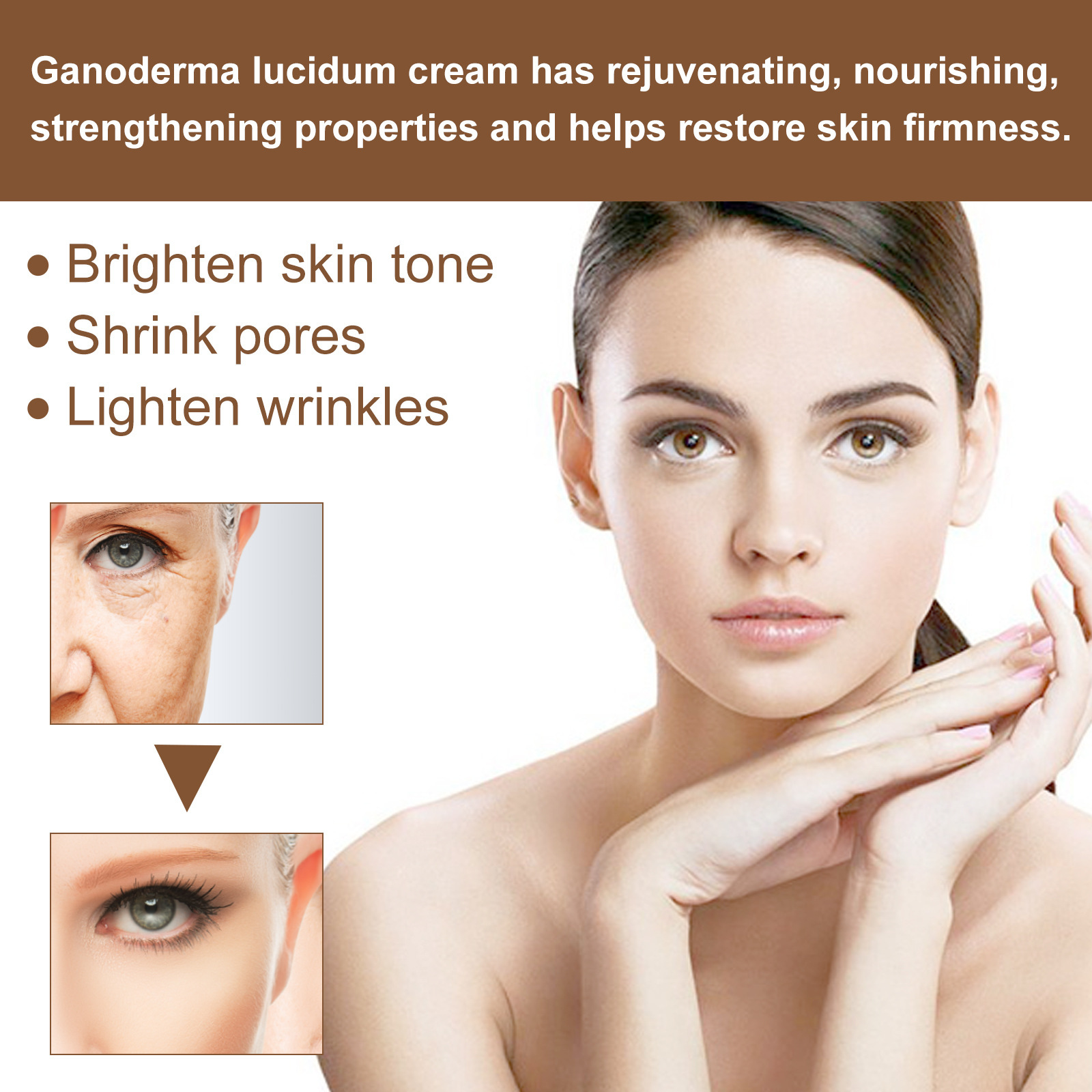 EELHOE brillant ganoderma anti rides, liftant, raffermissant, éclaircissant, améliorant la crème foncée, lissante et réparatrice_voghion.com