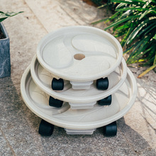 圆形移动托盘 可接水 加厚塑料托盘万向轮家用花盆底座水泥花盆底