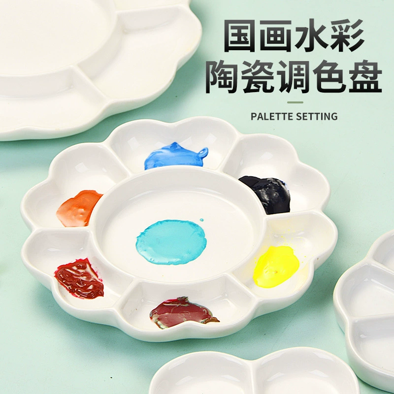 Керамическая китайская роспись цветочная палитра цветочная слива цветочная палитра каллиграфия масляная живопись лоток гуашь акварель кисть пигмент лоток