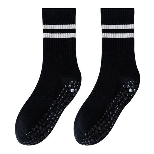 Yoga socks women's mid-calf socks spring and autumn pure cotton solid color non-slip silicone indoor fitness autumn and winter sports socks wholesale