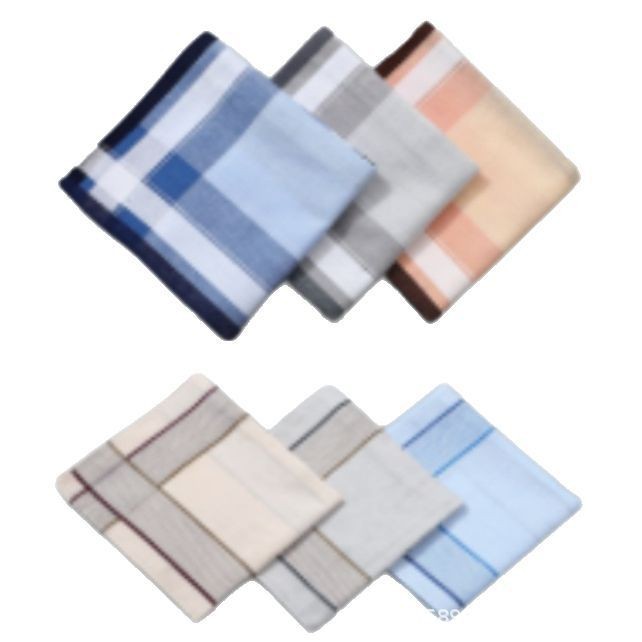 In-Stock 40X40Cm Amazon Colorful Square Towel Pure Cotton Men's Handkerchief Vintage Pocket Square 6 Pieces/Bag