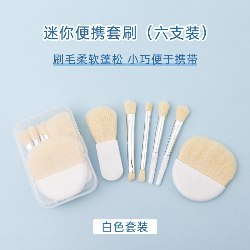 Mini juego de 6 cepillos (blanco)