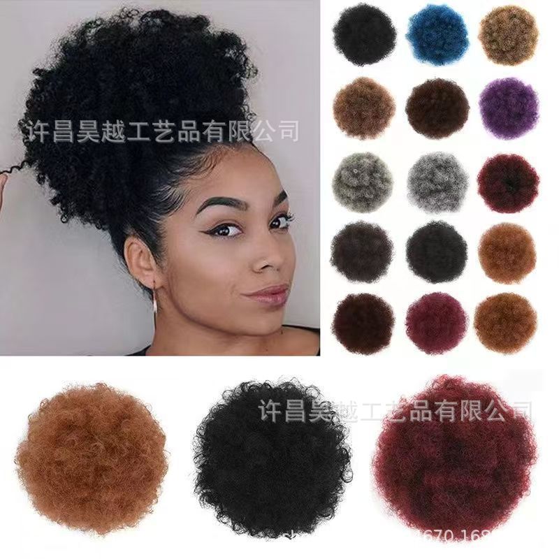 Perucas africanas europeas y americanas transfronterizas afro explosión de cabello bolsas de cabello orugas al por mayor en stock