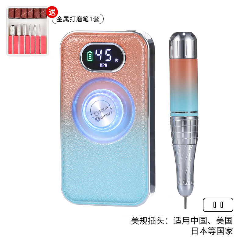 Pulitzador de uñas transfronterizo, tienda de uñas, herramientas de pulido de descarga de uñas profesionales, pulitador de almacenamiento de energía portátil, cuero
