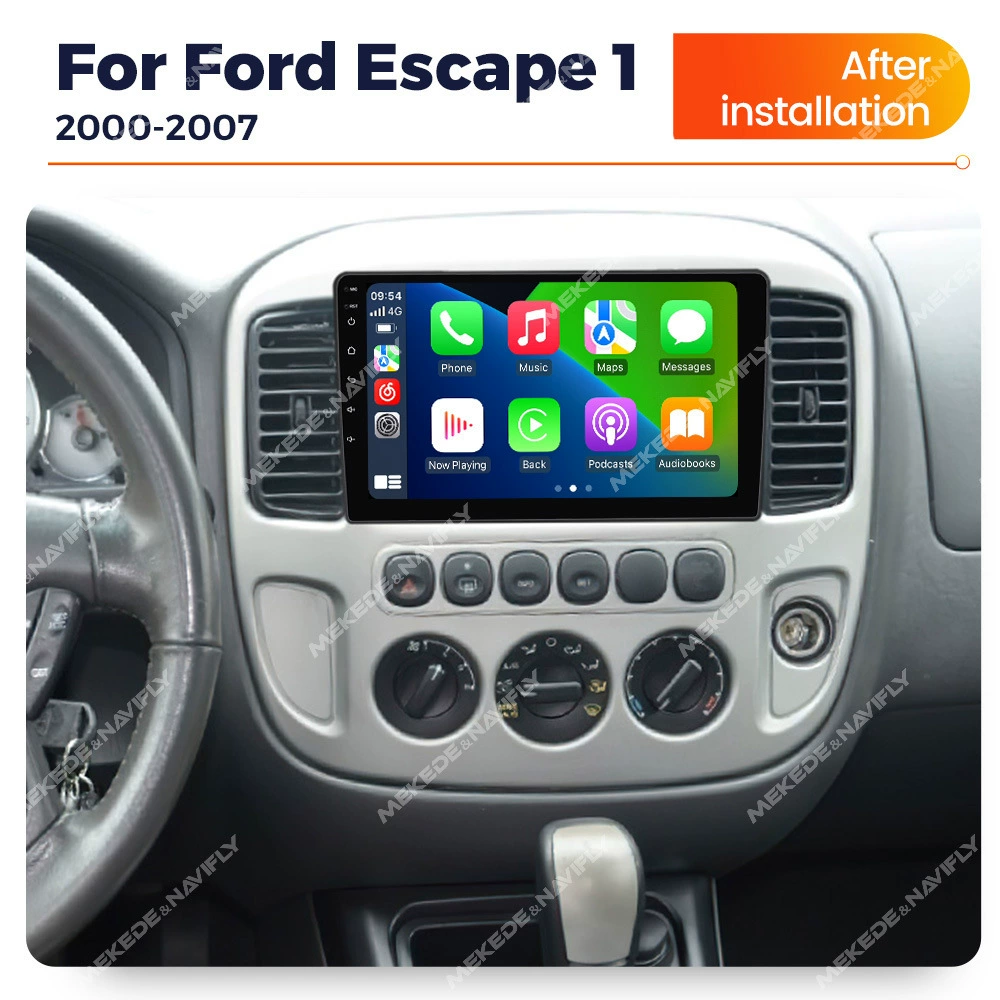 Android-магнитола с большим центральным экраном, Bluetooth и поддержкой CarPlay для Ford Escape 2000-2007