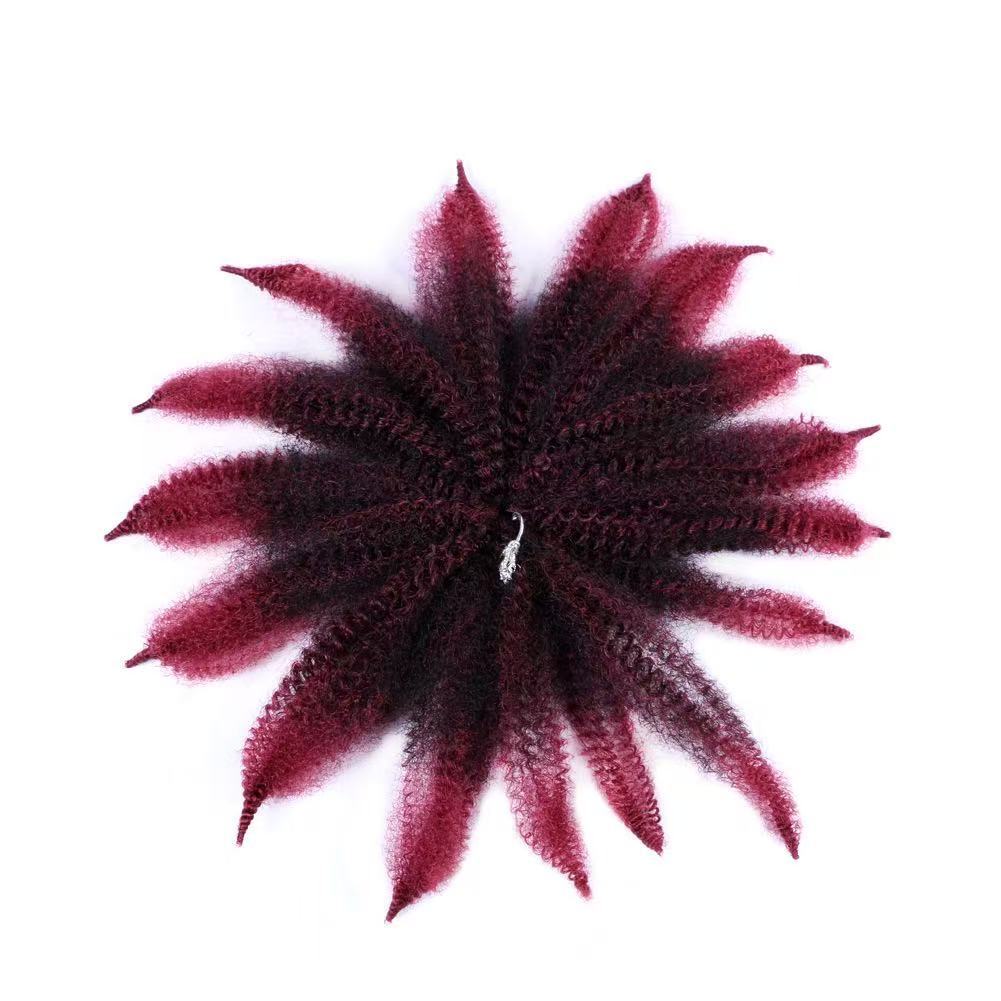 Caterpillar de fibra química de cola punta Afro kinky curly crochet cabello pelucita pelucita pelucita de crochet cabello