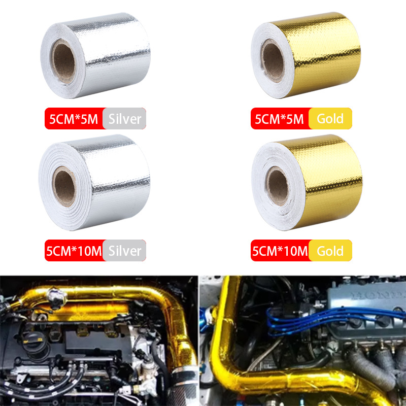 Automobile air intake system aluminum foil cotton wrapping cloth high quality high temperature resistant air intake aluminum pipe self-adhesive golden heat insulation cotton