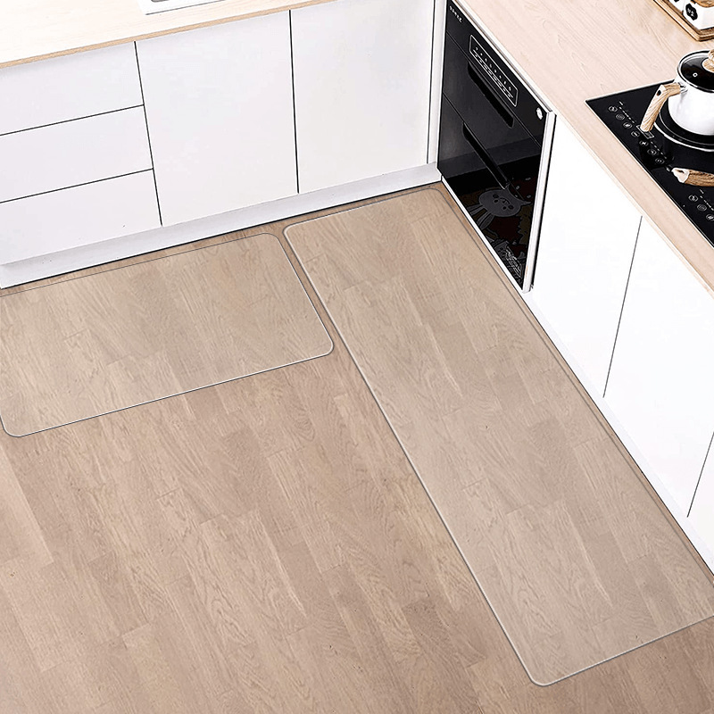 Transparent pvc kitchen floor mat waterproof oil-proof wooden floor protection mat refrigerator mat doorway entrance mat Amazon