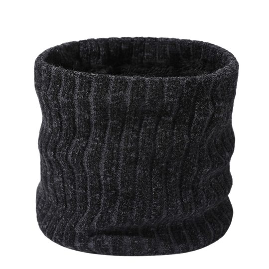 Autumn and Winter fleece-lined warm scarf striped fashion Winter thickened collar knitted wool cover neck scarf for men