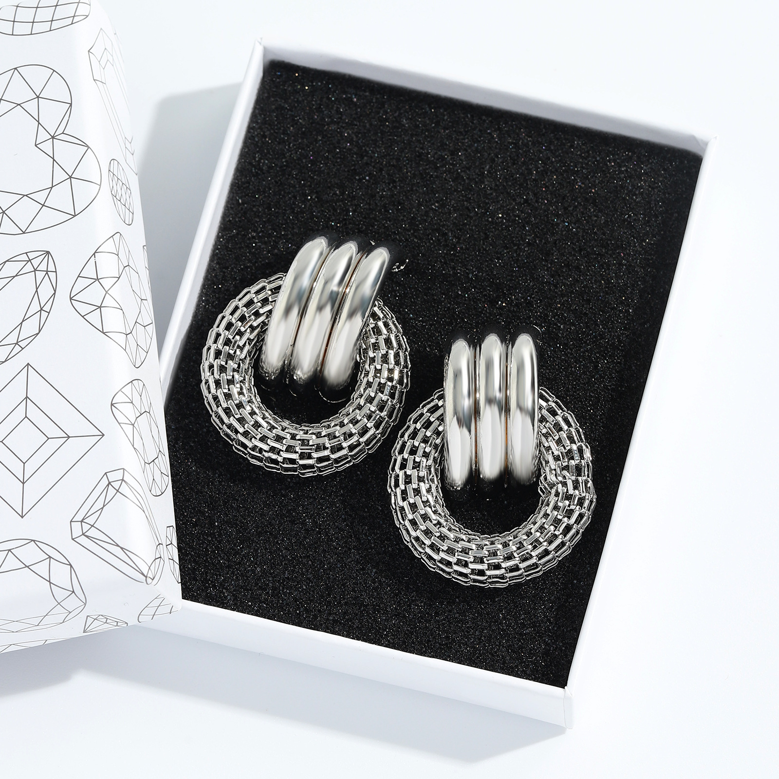 Fashion Geometric Alloy Plating Silver Earrings Wholesale display picture 5