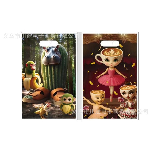 Fábrica directa bolsa de regalo de dibujos animados para niños fiesta de cumpleaños bolsa de regalo película perlada bolsa de regalo PE ahora