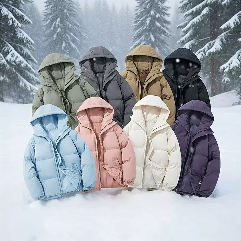 2025冬天情侣纯色得物二开棉衣男女外套冬季棉衣加厚潮牌大码立领