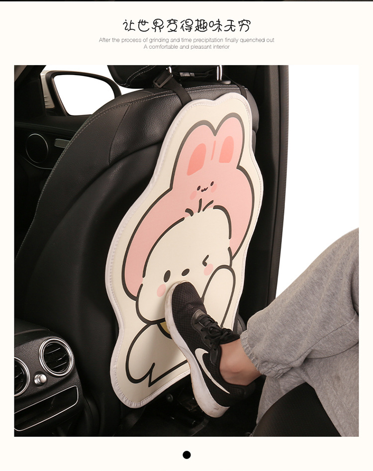 Hat-Shaped Pochacco Anti-Kick Pad, Long Style, Cute for Ladies and Children, Cartoon Car Seat Back Anti-Kick Pad, Anti-Dirty Pad for Car Use