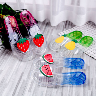 Children's parent-child slippers summer Korean style wholesale children baby boys and girls transparent fruit outdoor beach sandals for women