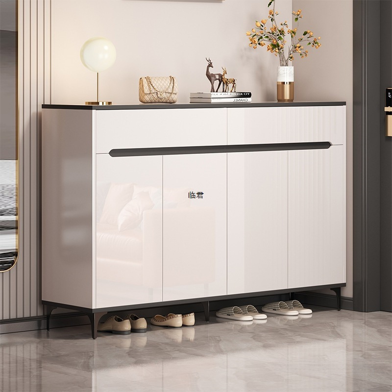 Shoe Cabinet for Home Entrance, Light Luxury Modern Entryway Cabinet, Wall-Mounted Balcony Storage Cabinet, Simple Shoe Rack