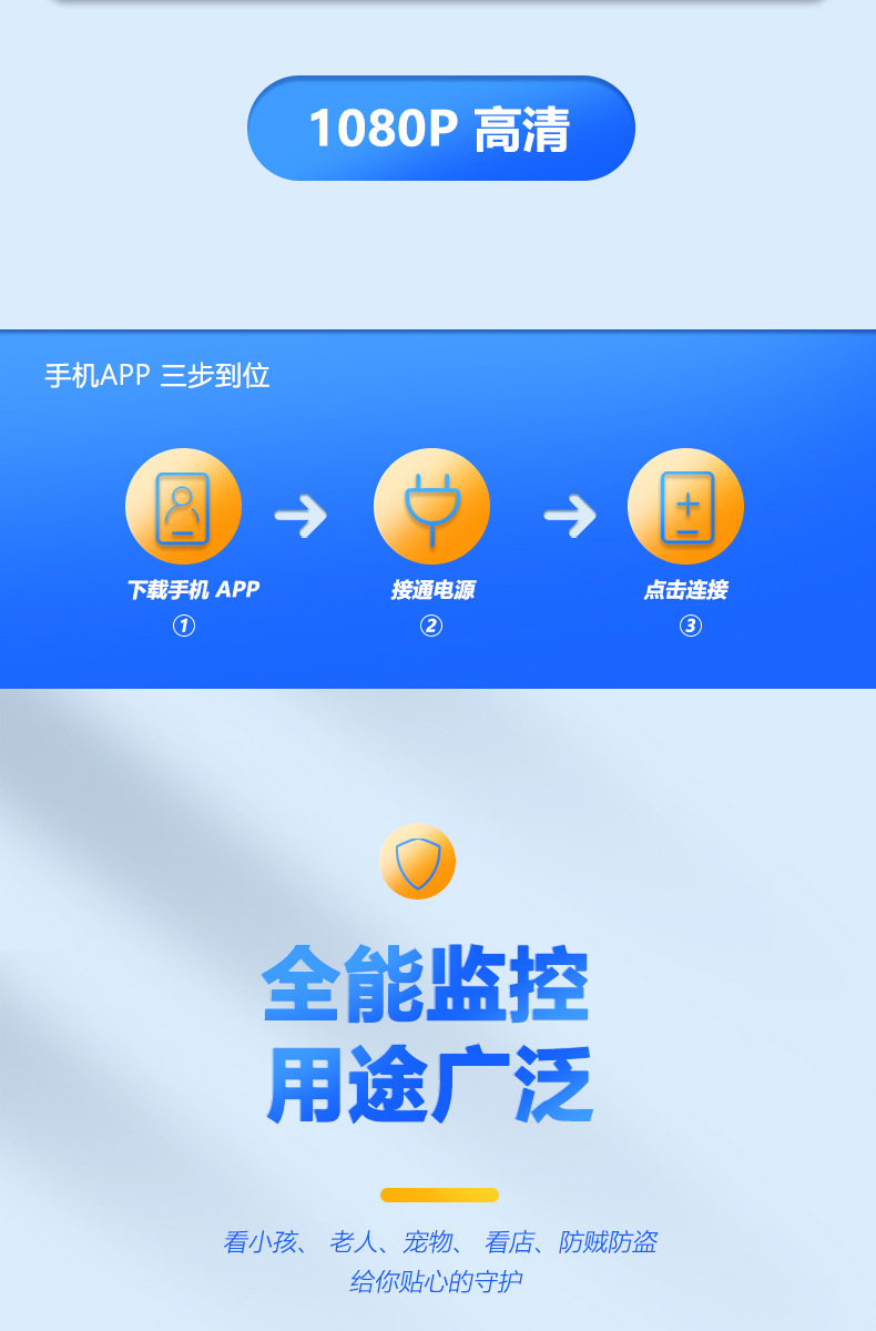 新款私模WiFi网络监控摄像头X5S方圆高清安防家用智能电池摄像机详情11