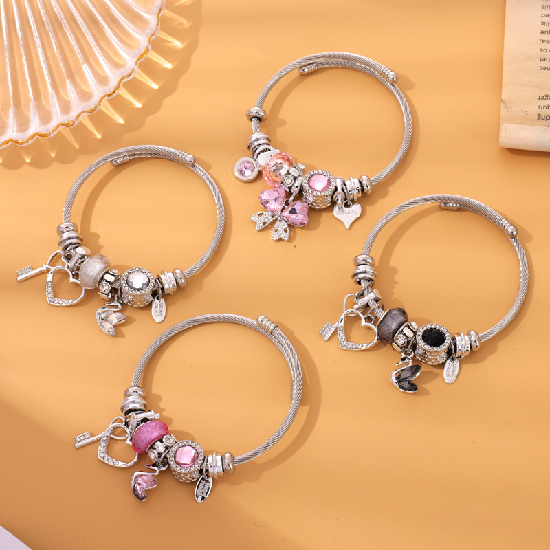 Panjia pulsera Panduo Cisne pull pulsera de dibujos animados lindo pulsera DIY desmontable con cuentas pulsera transfronteriza Venta caliente