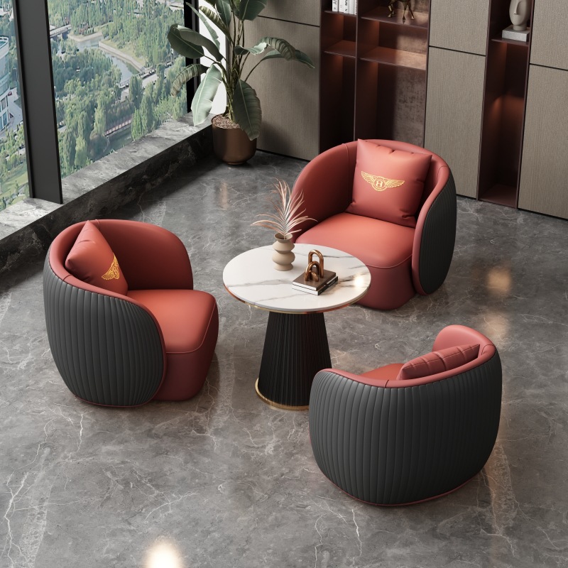 Oficina de ventas para negociar sofá lujoso moderno salón de belleza de alta calidad sala de estar de recepción casual mesas y sillas combinación