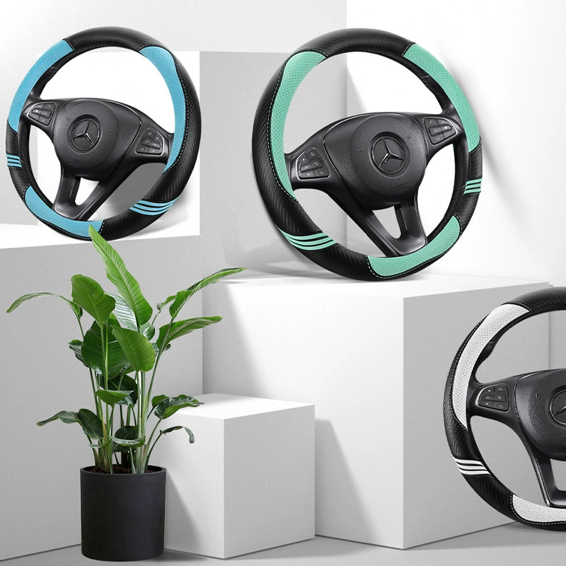 Автомобильный чехол рулевого колеса яркий кожаный чехол рулевого колеса противоскользящий и износостойкий чехол для украшения автомобиля трансграничный TEMU Hyin
