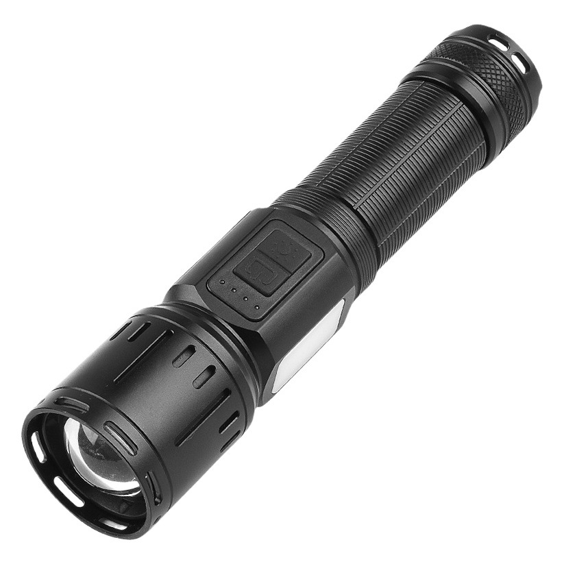 Linterna láser blanco dedicado transfronterizo TYPE-C recargable con luz de trabajo COB zoom telescópico linterna de luz fuerte
