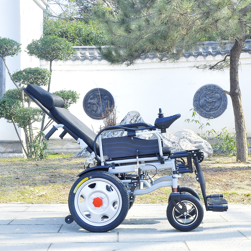 Reclining Electric Wheelchair, Intelligent Fully Automatic Folding Electric Wheelchair for the Elderly and Disabled, Mobility Scooter for the Elderly