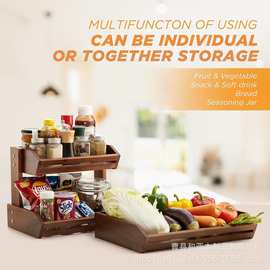 木质厨房架家用多层水果架厨房蔬菜储存架台面收纳置物架