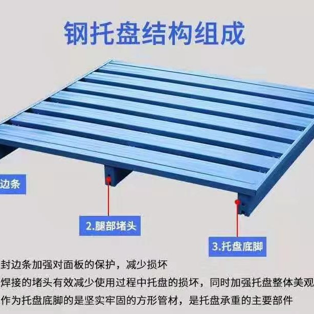 钢制川字托盘 重型仓库金属货架托盘 仓储物流镀锌叉车托盘批发