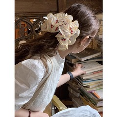 さくらんぼBaby ~ 刺繍立体高級感大腸シュシュ女性髪ひも髪二重髪飾りひも韓国