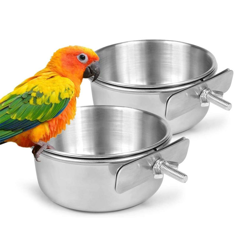 Parrot stainless steel food cup, food box, bird cage food cup, water basin, water cup, food bowl, food cup, food trough bird use