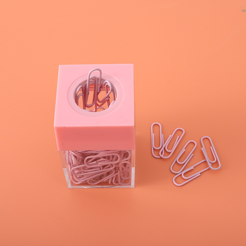 Clip de papel magnético barril clip de papel de color transparente clip de papel de plástico creativo factura almacenamiento marca suministros de oficina